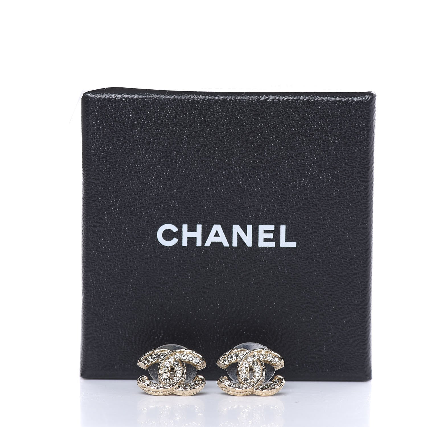 Chanel Crystal CC Earrings Light Gold 5 of 6