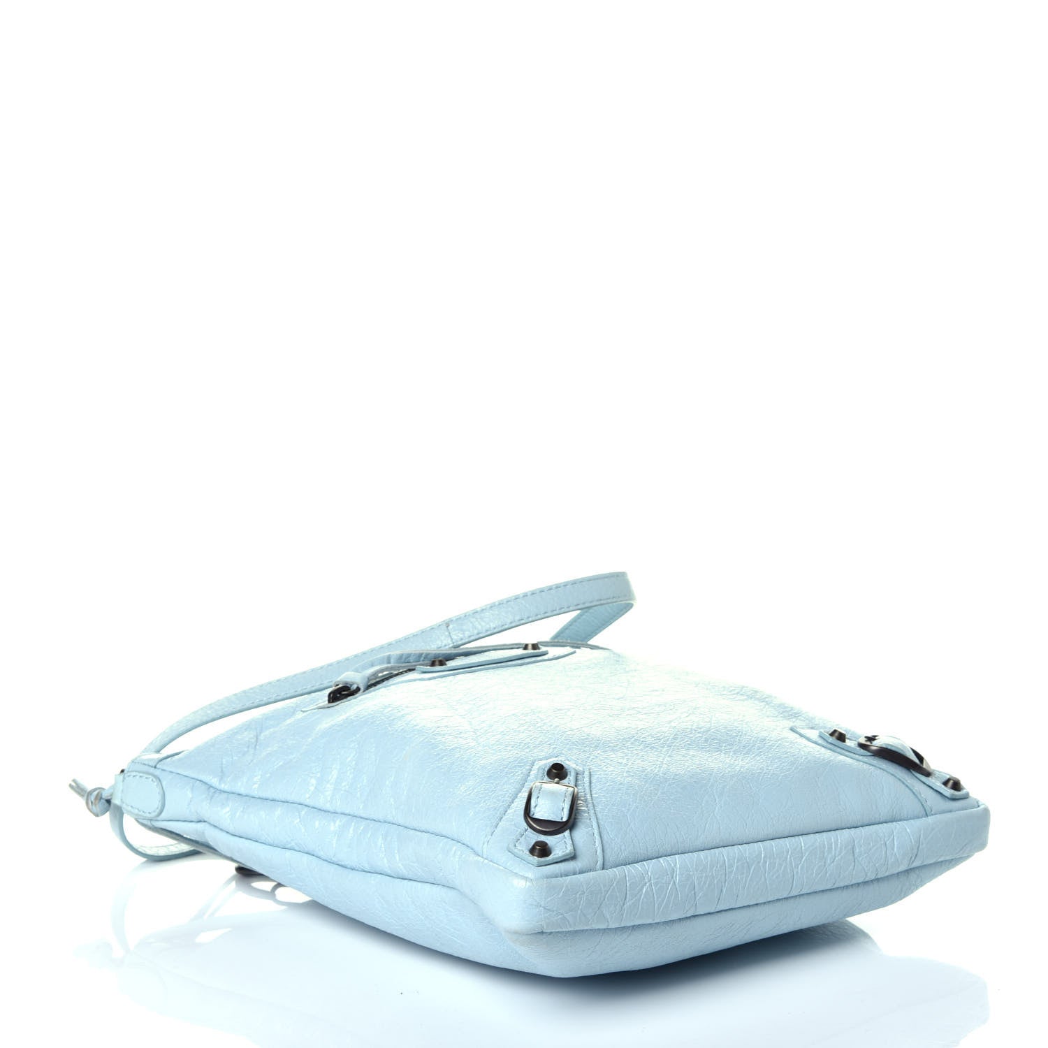 Balenciaga Agneau Classic Hardware Flat Crossbody Bleu Dragee 4 of 9