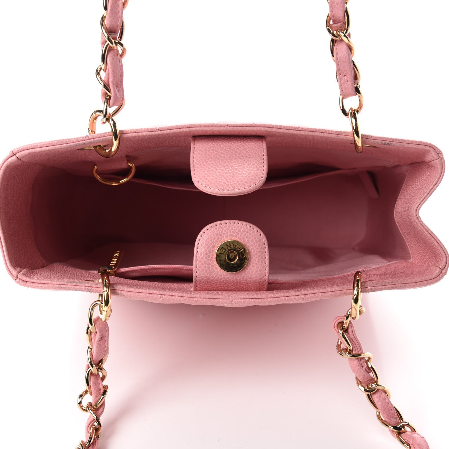 Chanel Caviar Quilted Petit Shopping Tote PST Pink 5 of 11