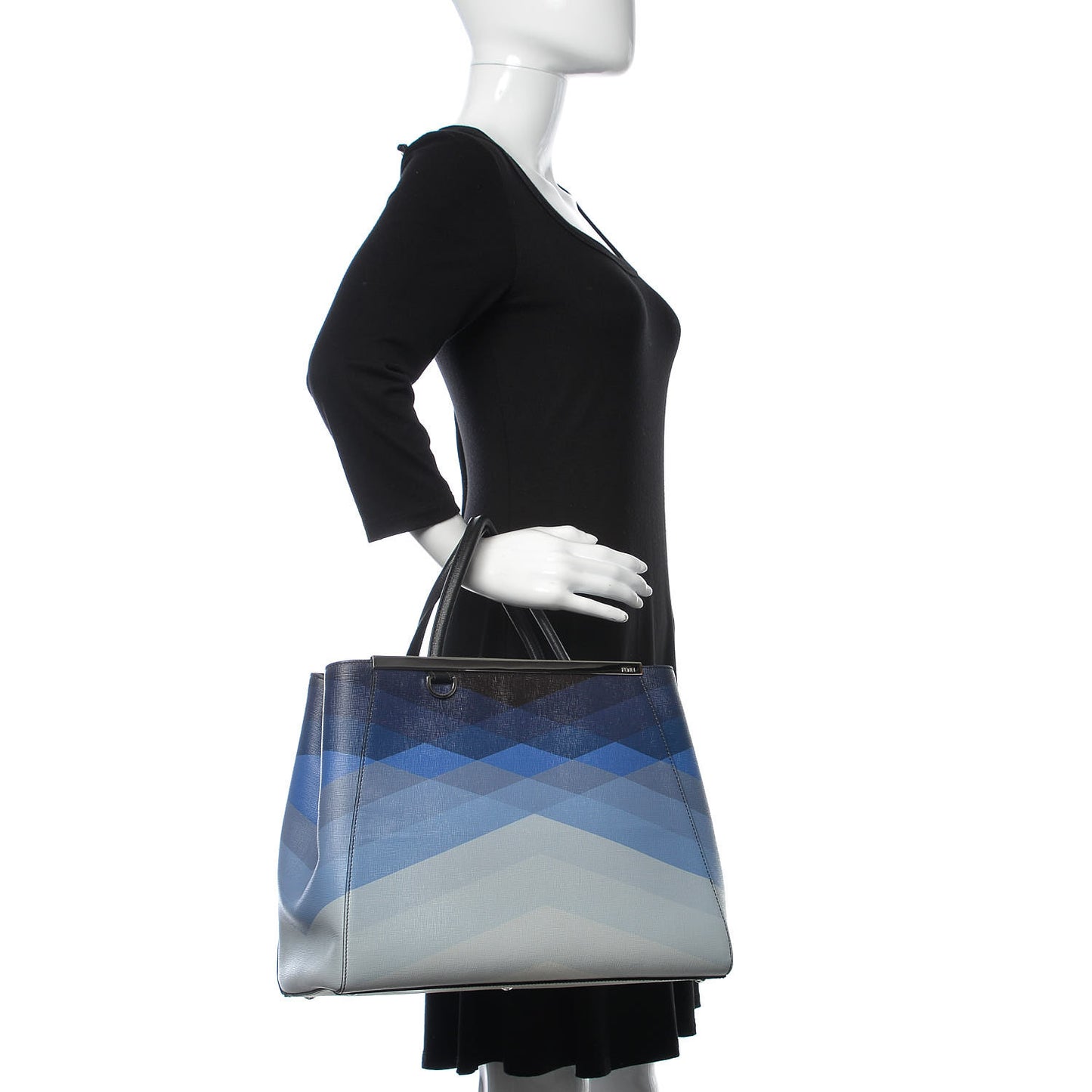 Vitello Elite Geometric Degrade Regular 2Jours Tote Blue