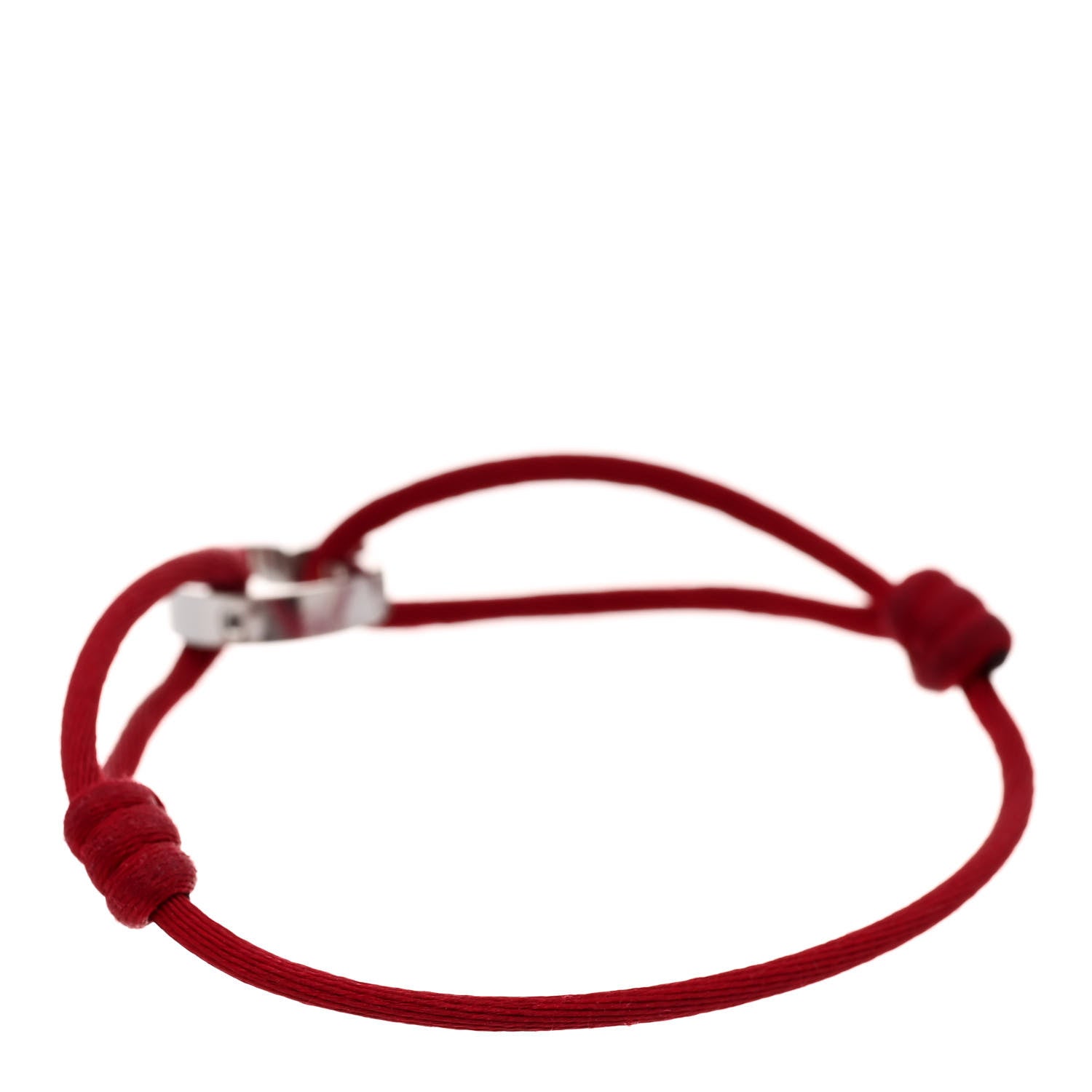 Louis Vuitton LOUIS VUITTON 18K White Gold Cord Empreinte Adjustable Bracelet Red 2 of 5