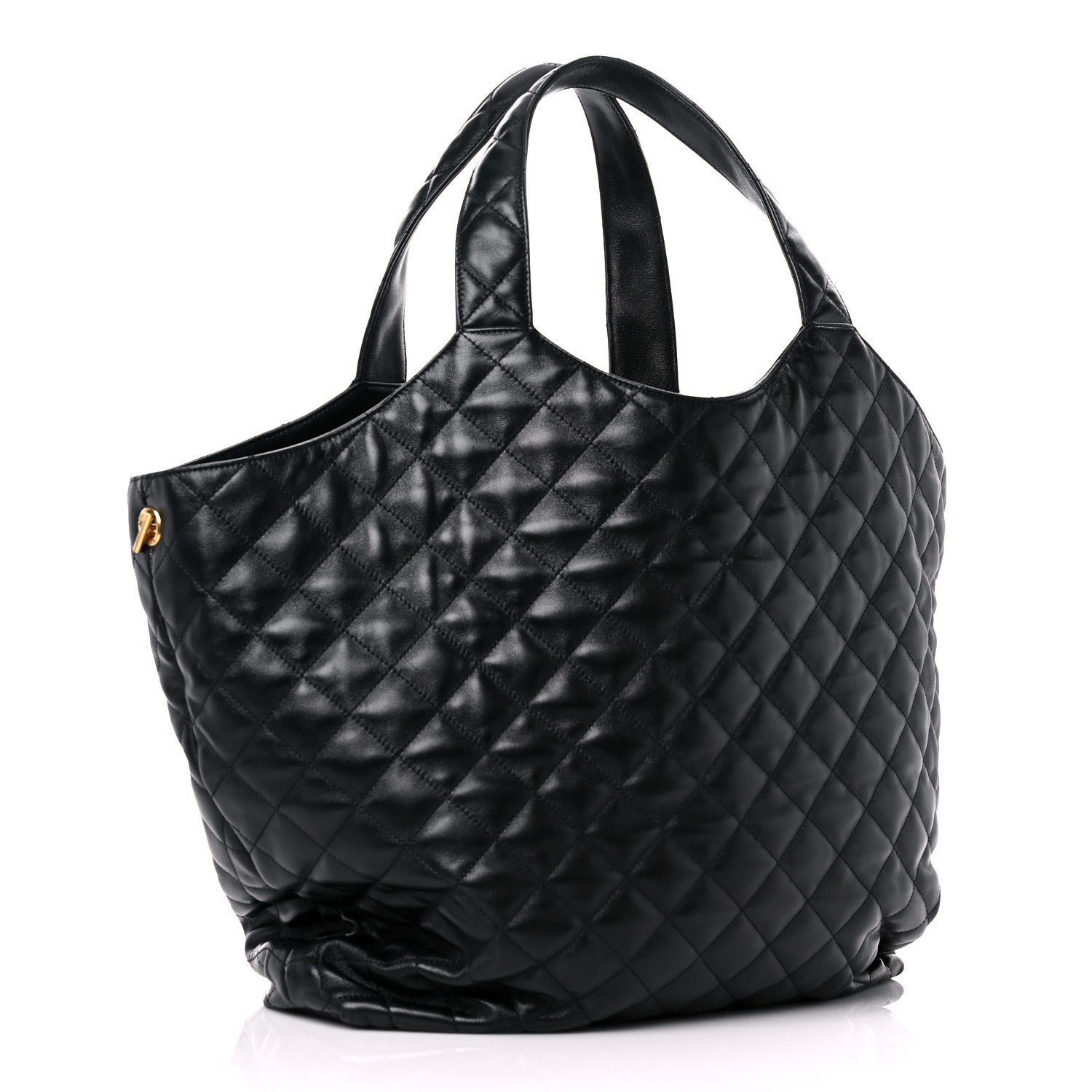 Saint Laurent Lambskin Quilted Maxi Icare Shopping Tote Black 5 of 14