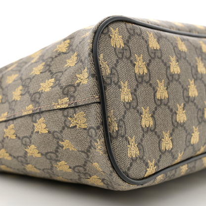 Gucci Soft GG Supreme Monogram Bees Small Crossbody Tote Beige Oro Black 9 of 13