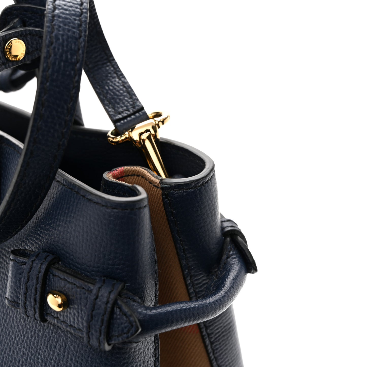 Derby Calfskin House Check Medium Banner Tote Ink Blue