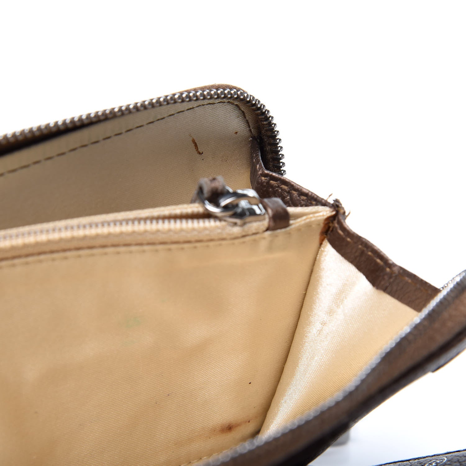 Chanel Metallic Calfskin Chain Zip Around Wallet Brown 10 of 14