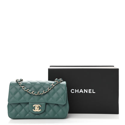 Chanel Lambskin Quilted Mini Rectangular Flap Green 11 of 11