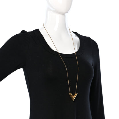 Louis Vuitton Brass Essential V Necklace Gold 2 of 5