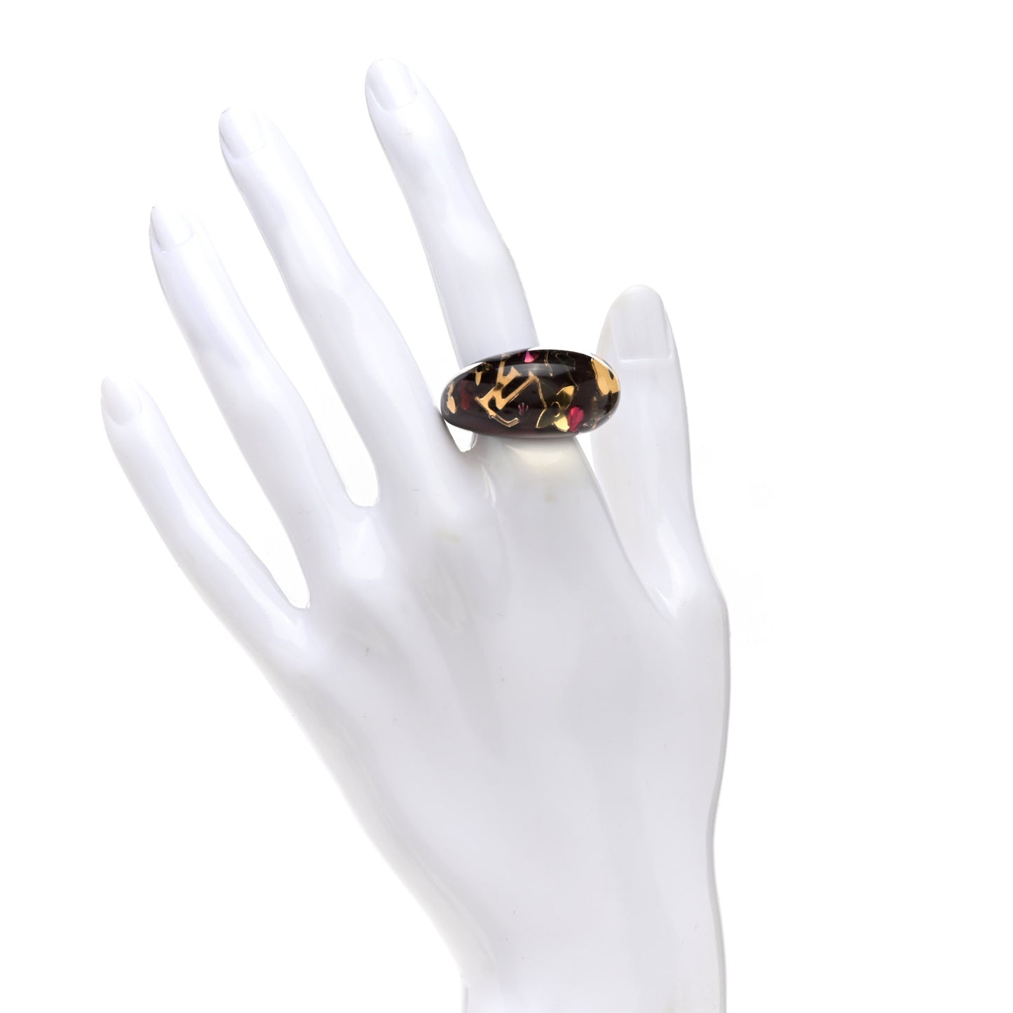 Resin Swarovski Crystal Inclusion Ring M Brown 6.5