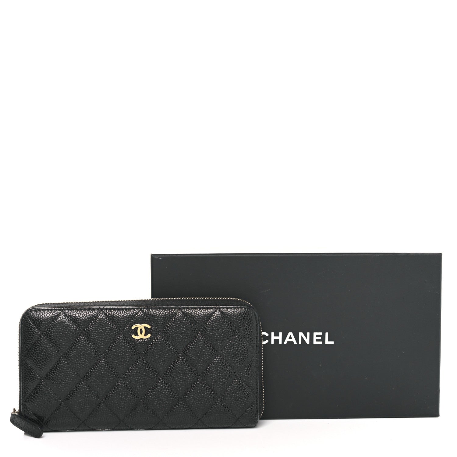 Chanel Caviar Quilted Large Gusset Zip Around Wallet Black 15 of 15