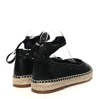 Hermes Nappa Womens Guapa Espadrilles 36 Black 4 of 7