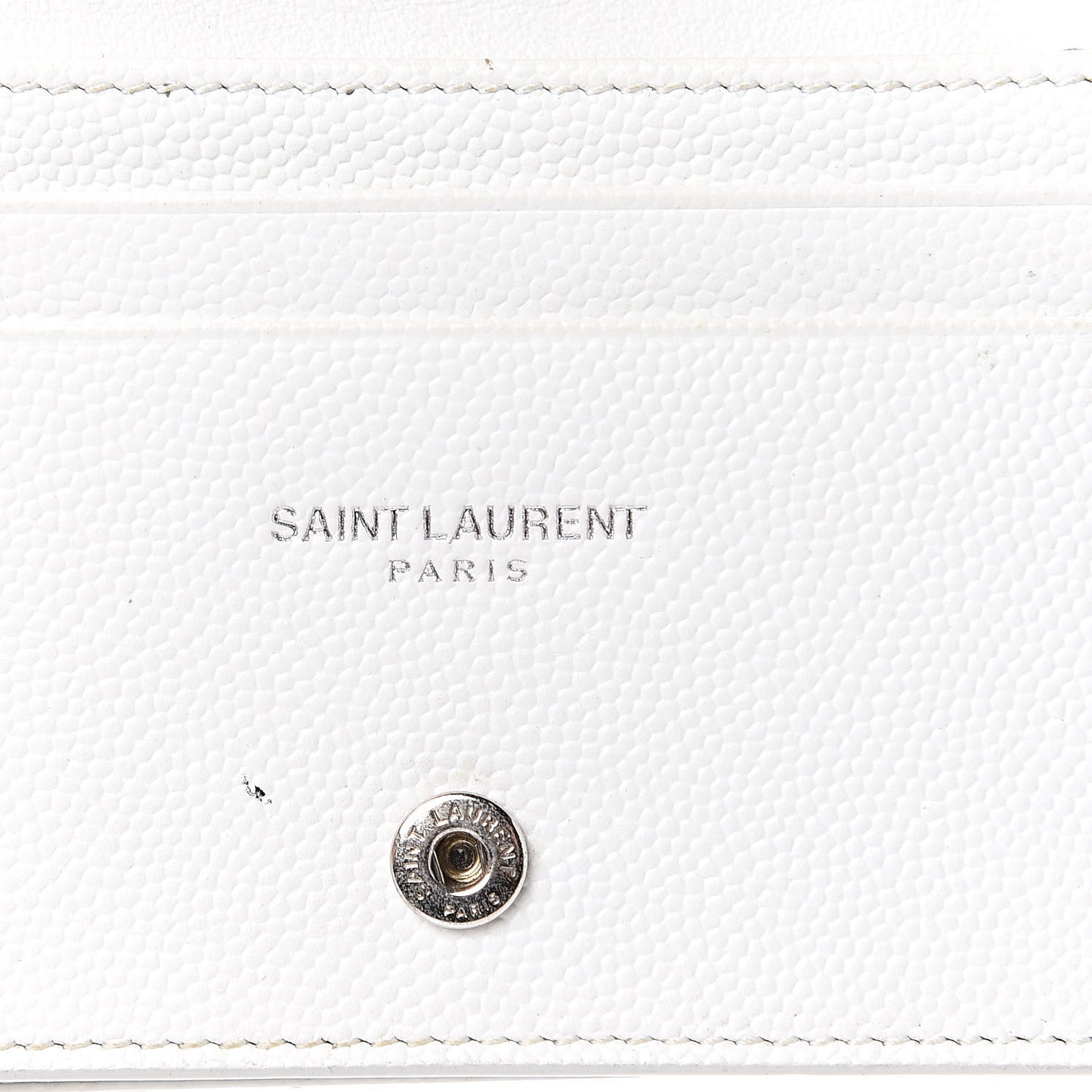 Grain De Poudre Matelasse Chevron Monogram Card Case White