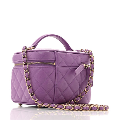 Chanel Caviar Quilted Small CC Vanity Case Purple 3 of 10