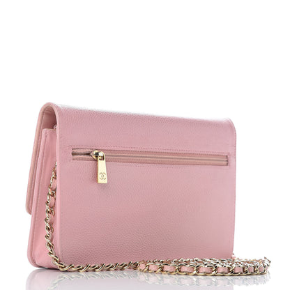 Chanel Caviar Timeless CC Wallet On Chain WOC Pink 3 of 10