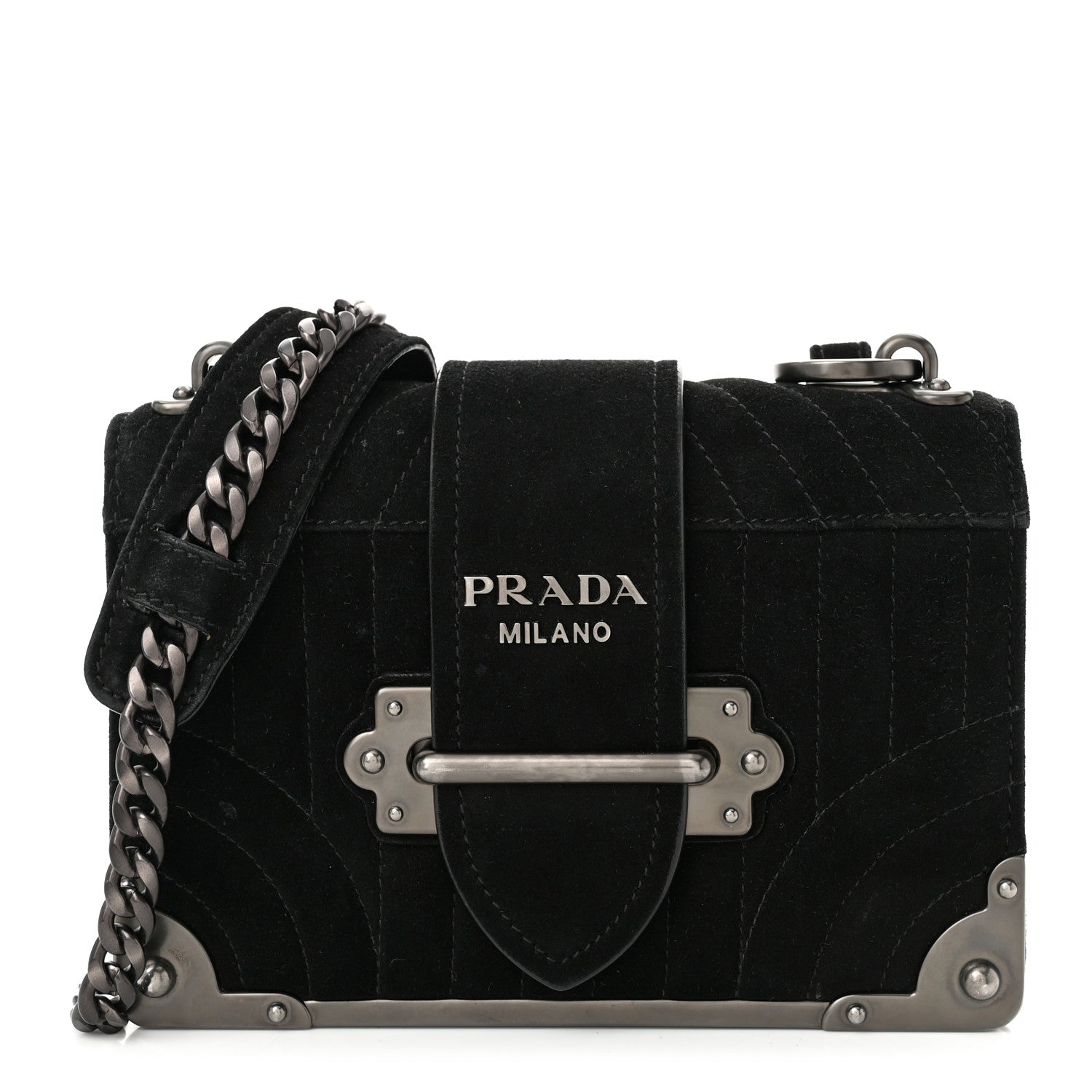 Prada Velvet Impuntu Cahier Bag Black 1 of 9