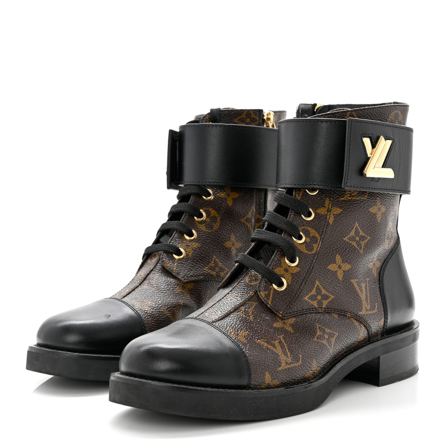 Calfskin Monogram Wonderland Flat Ranger Boots 39 Black