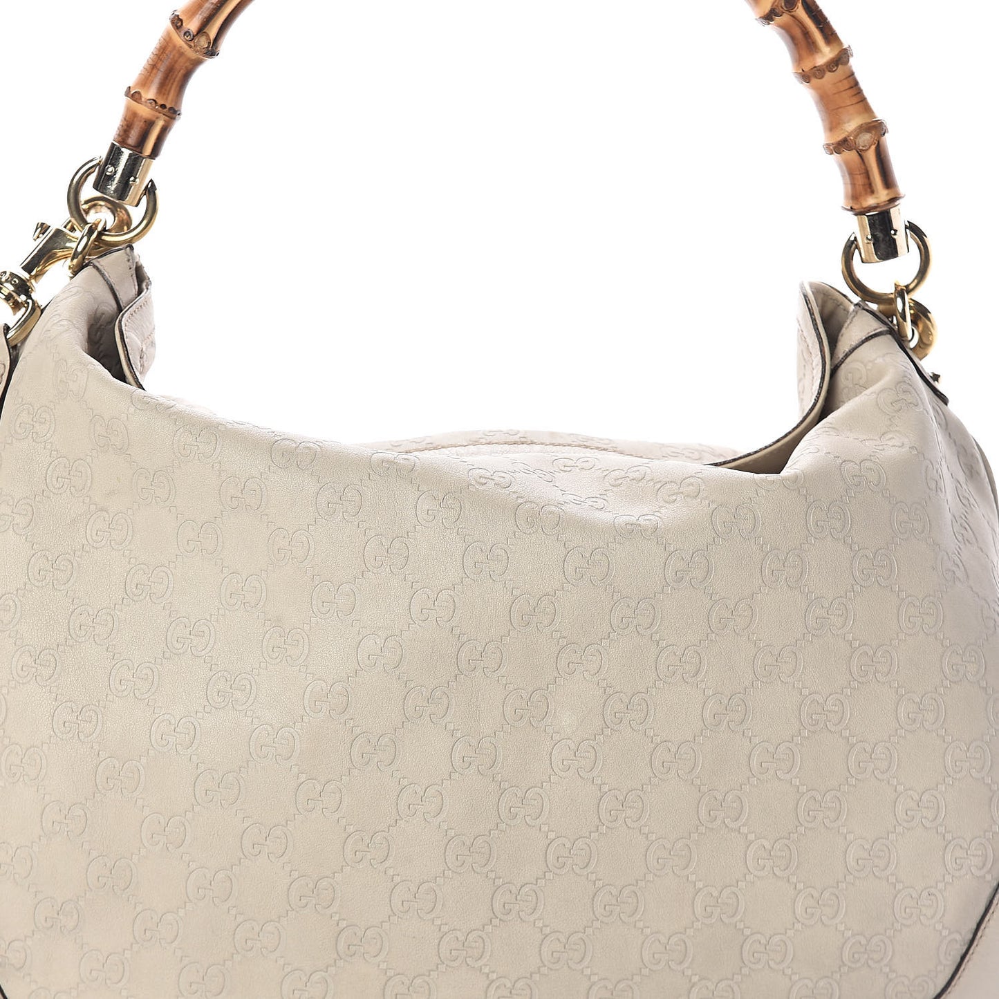 Guccissima Peggy Bamboo Top Handle Bag Ivory
