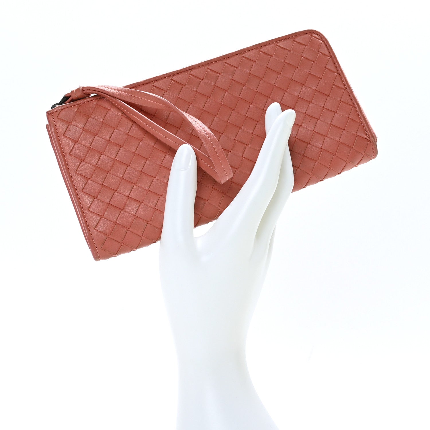 Bottega Veneta Nappa Intrecciato Half Zip Around Wallet Pompei 2 of 12