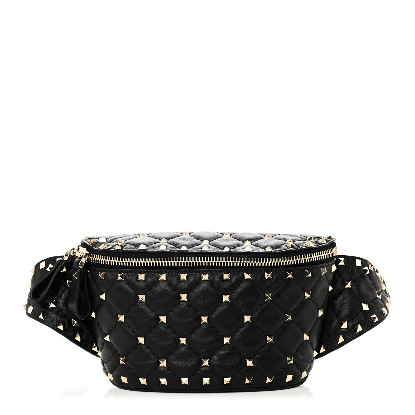 Nappa Rockstud Spike Belt Bag 85 Black