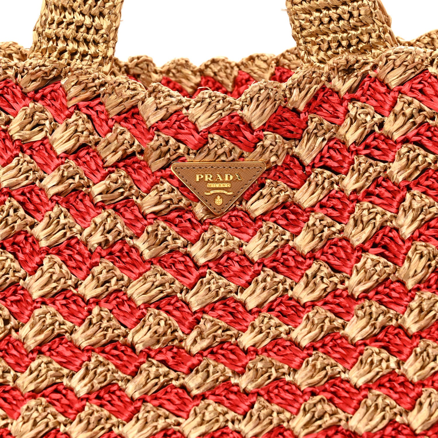 Prada Raffia Crochet Large Tote Naturale Fuo 9 of 12