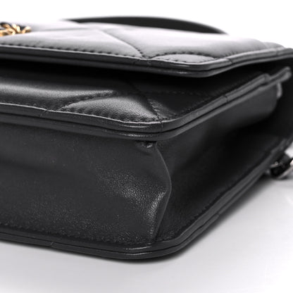 Chanel Lambskin Quilted Chanel 19 Wallet On Chain WOC Dark Grey 10 of 17