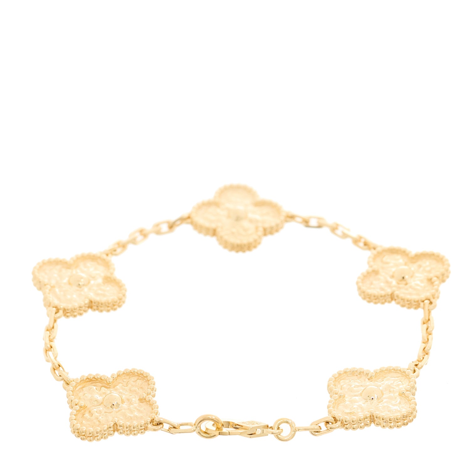 Van Cleef & Arpels 18K Yellow Gold 5 Motifs Vintage Alhambra Bracelet 2 of 4
