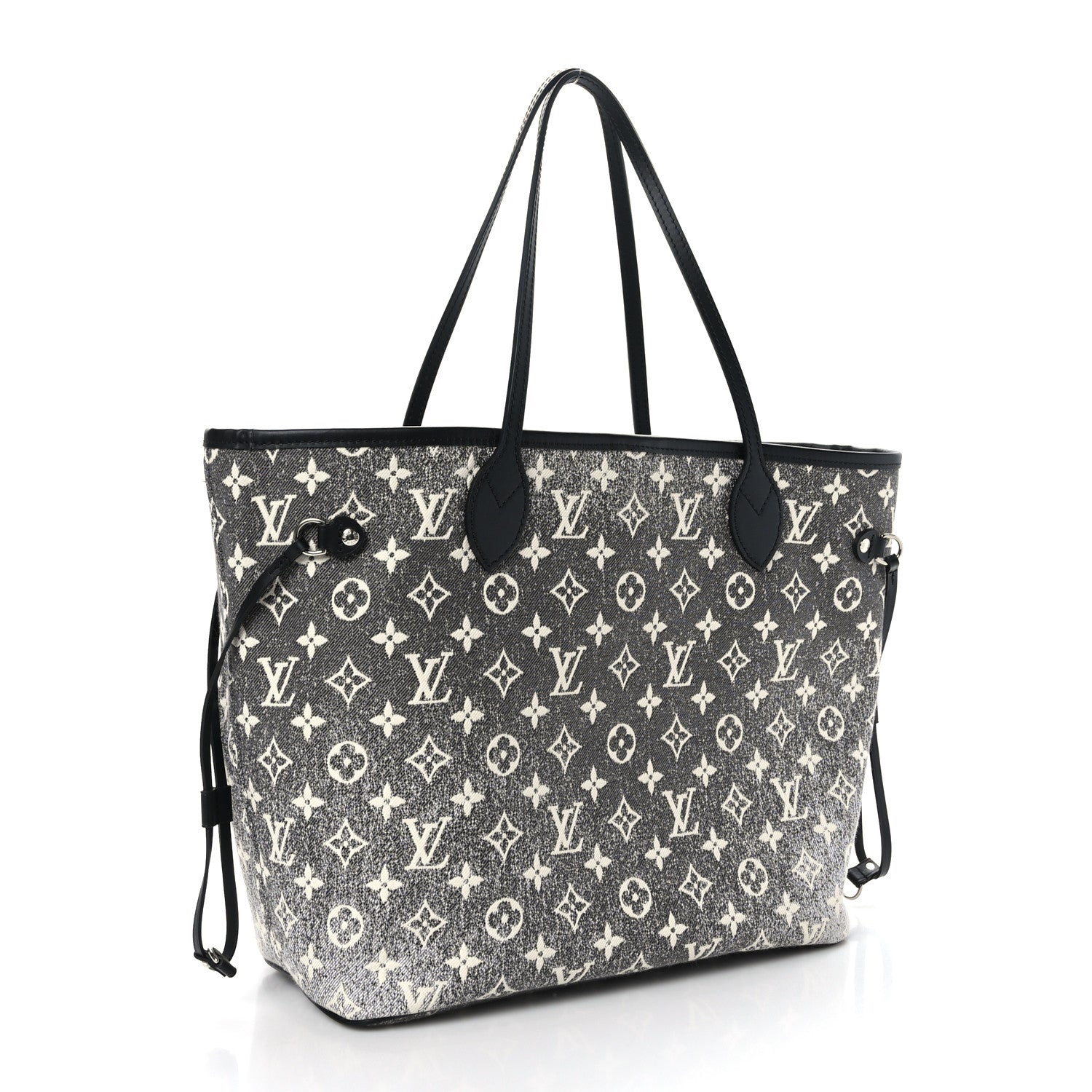 Louis Vuitton Denim Monogram Jacquard Neverfull MM Grey 4 of 9