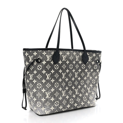 Louis Vuitton Denim Monogram Jacquard Neverfull MM Grey 4 of 9