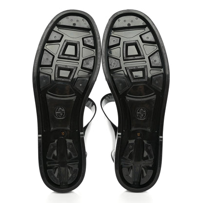 Gucci Shiny Rubber Mens Double G Buckle Strap Sandals 10 Black 5 of 9