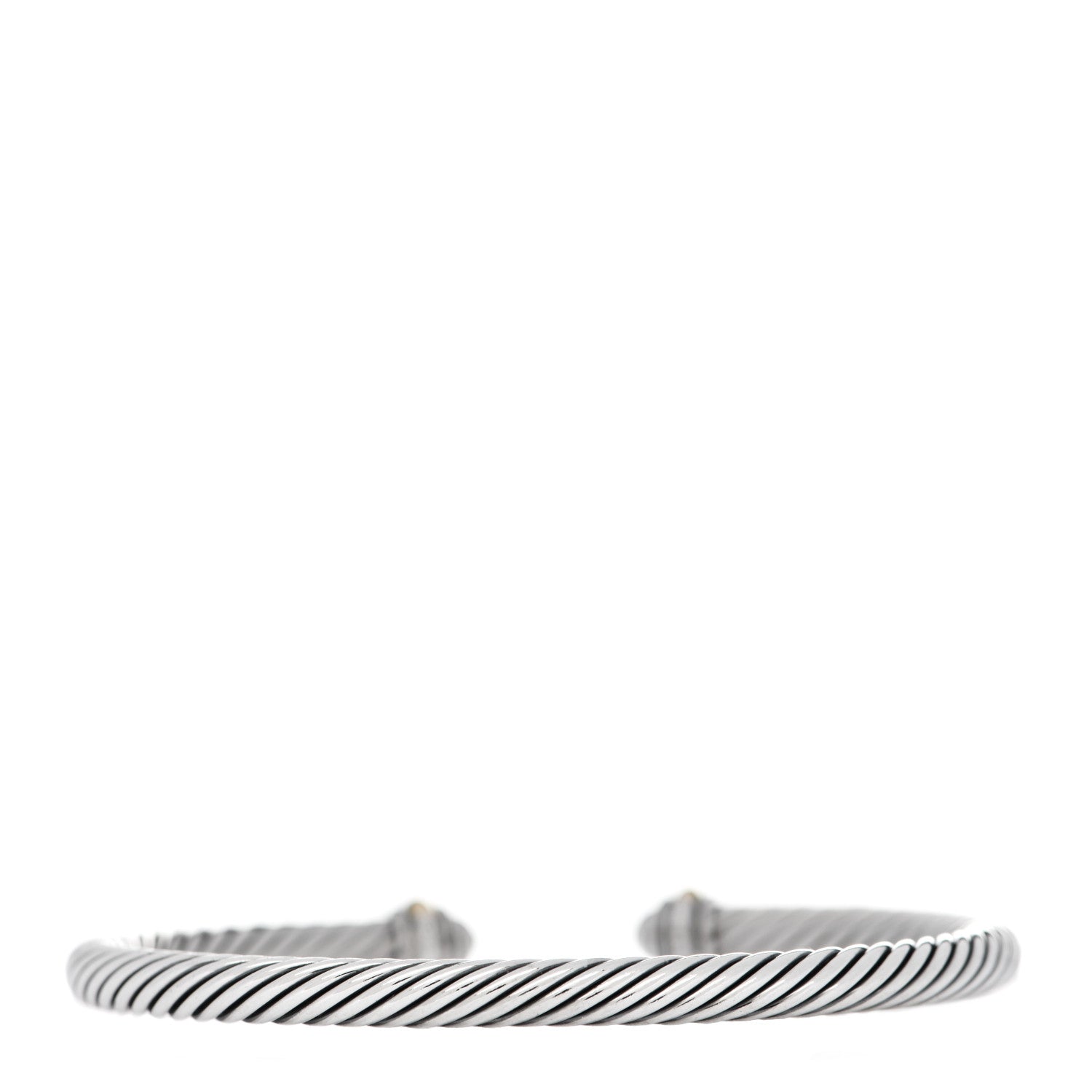 David Yurman Sterling Silver 18K Yellow Gold 4mm Cable Classics Bracelet 2 of 4