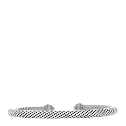 David Yurman Sterling Silver 18K Yellow Gold 4mm Cable Classics Bracelet 2 of 4