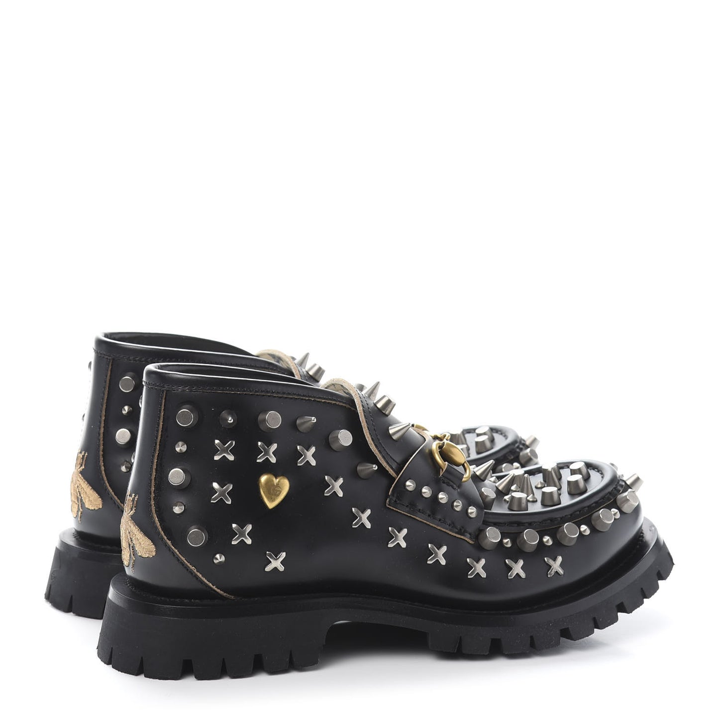 Cordovan Lux Studded Mens Harald Horsebit Ankle Boots 6 Black