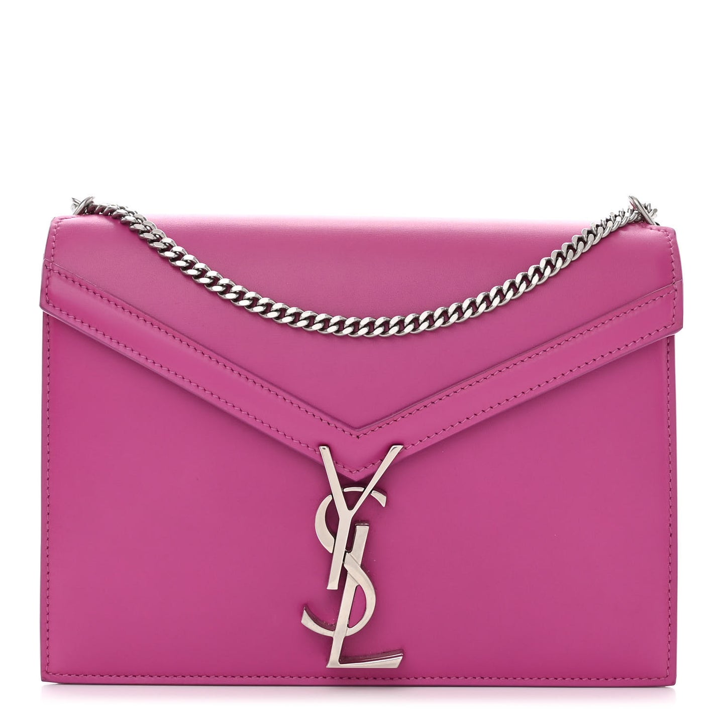 Smooth Calfskin Monogram Cassandra Clasp Bag Electric Fuchsia