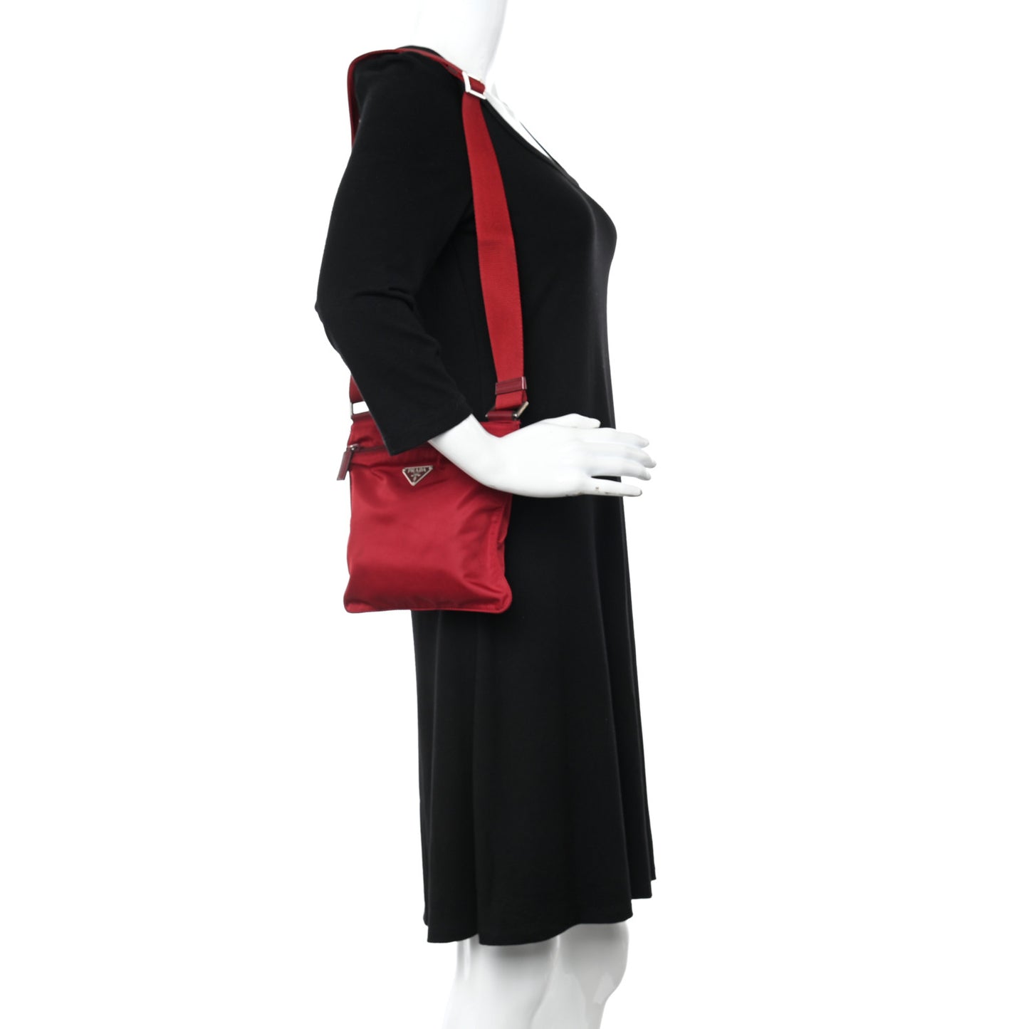 Nylon Flat Messenger Bag Fuoco