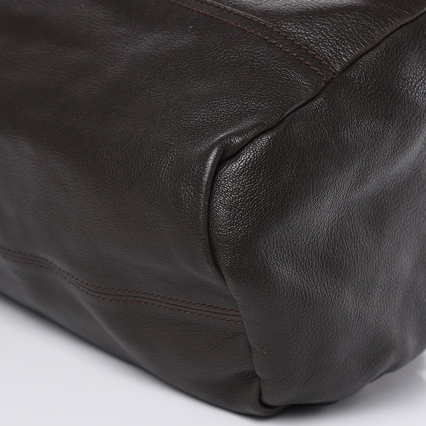 Sugar Goatskin Large Pandora Dark Brown