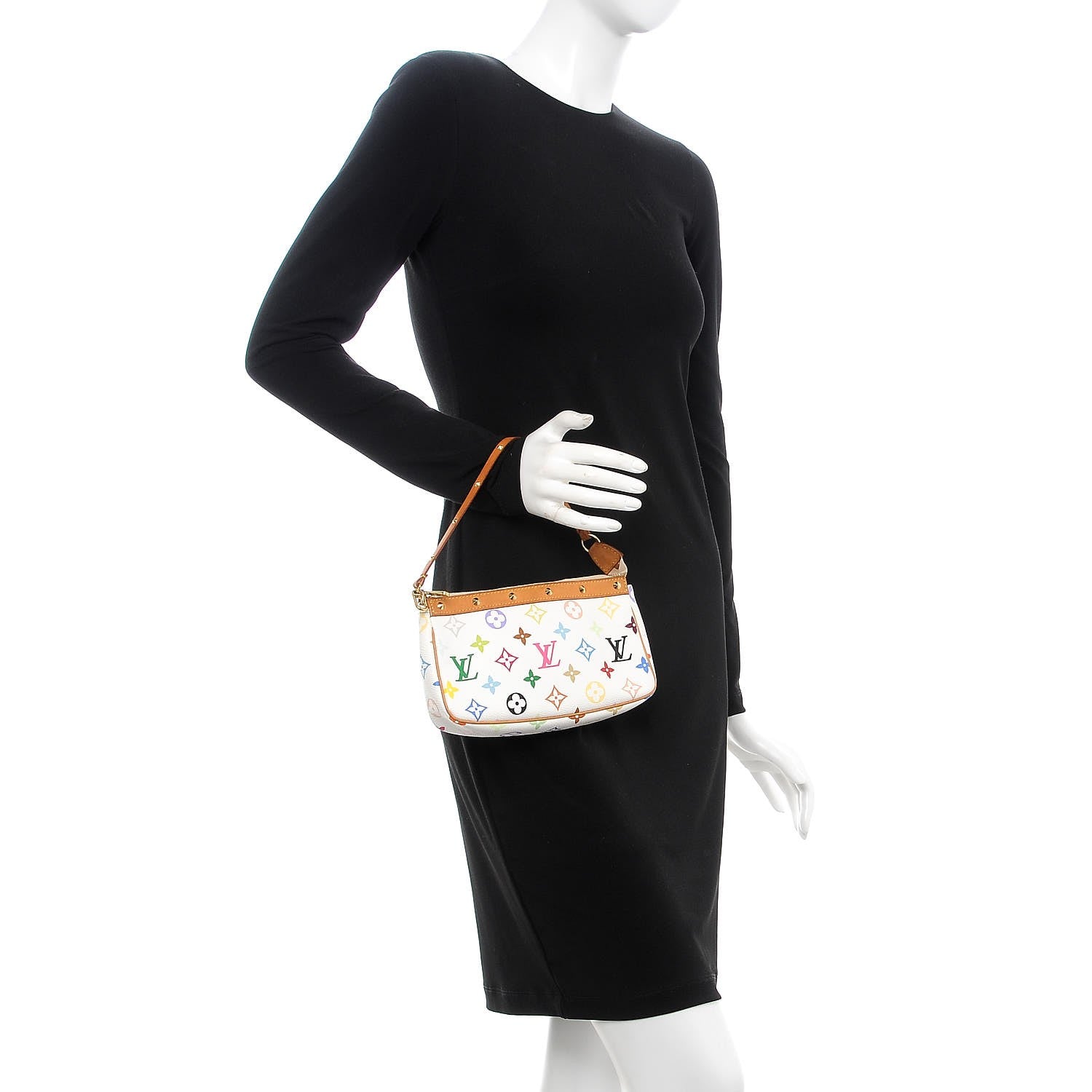 Louis Vuitton Monogram Multicolor Pochette Accessories White 2 of 8