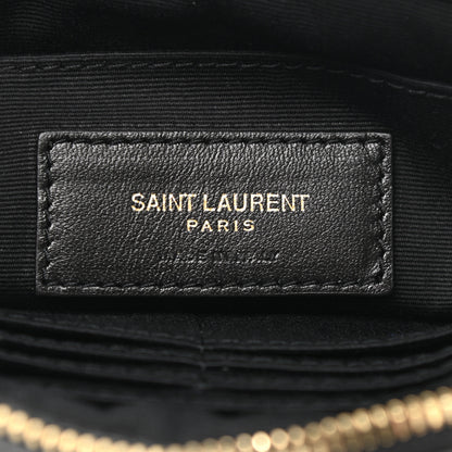 Saint Laurent Calfskin Matelasse Chevron Monogram A5 Wristlet Black 6 of 8