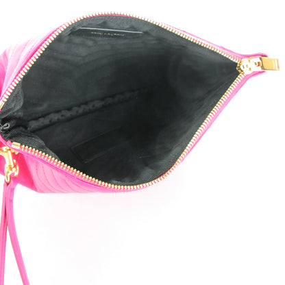 Saint Laurent Calfskin Matelasse Chevron Monogram A5 Wristlet Bubblegum 5 of 7