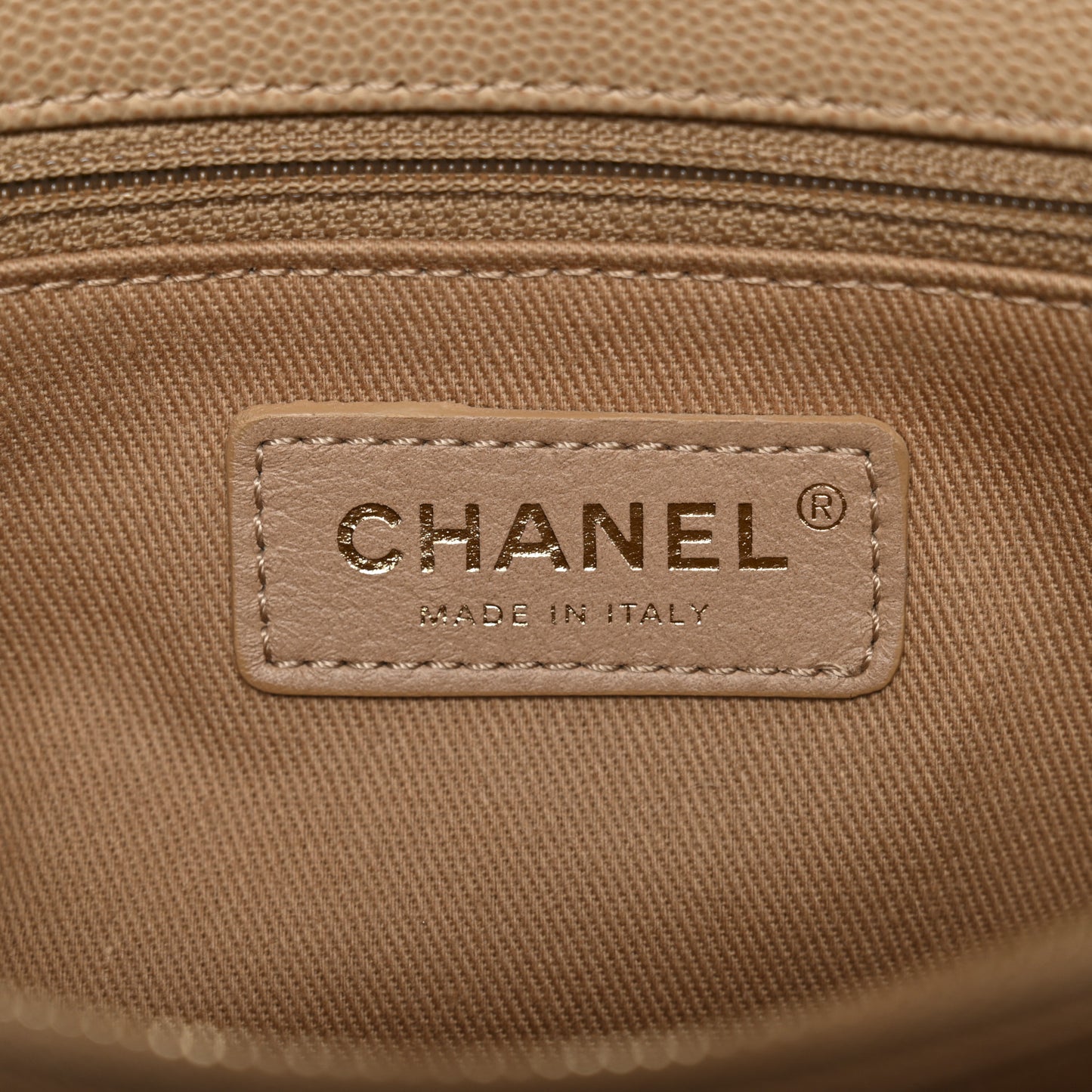 Caviar Quilted Small Coco Handle Flap Beige