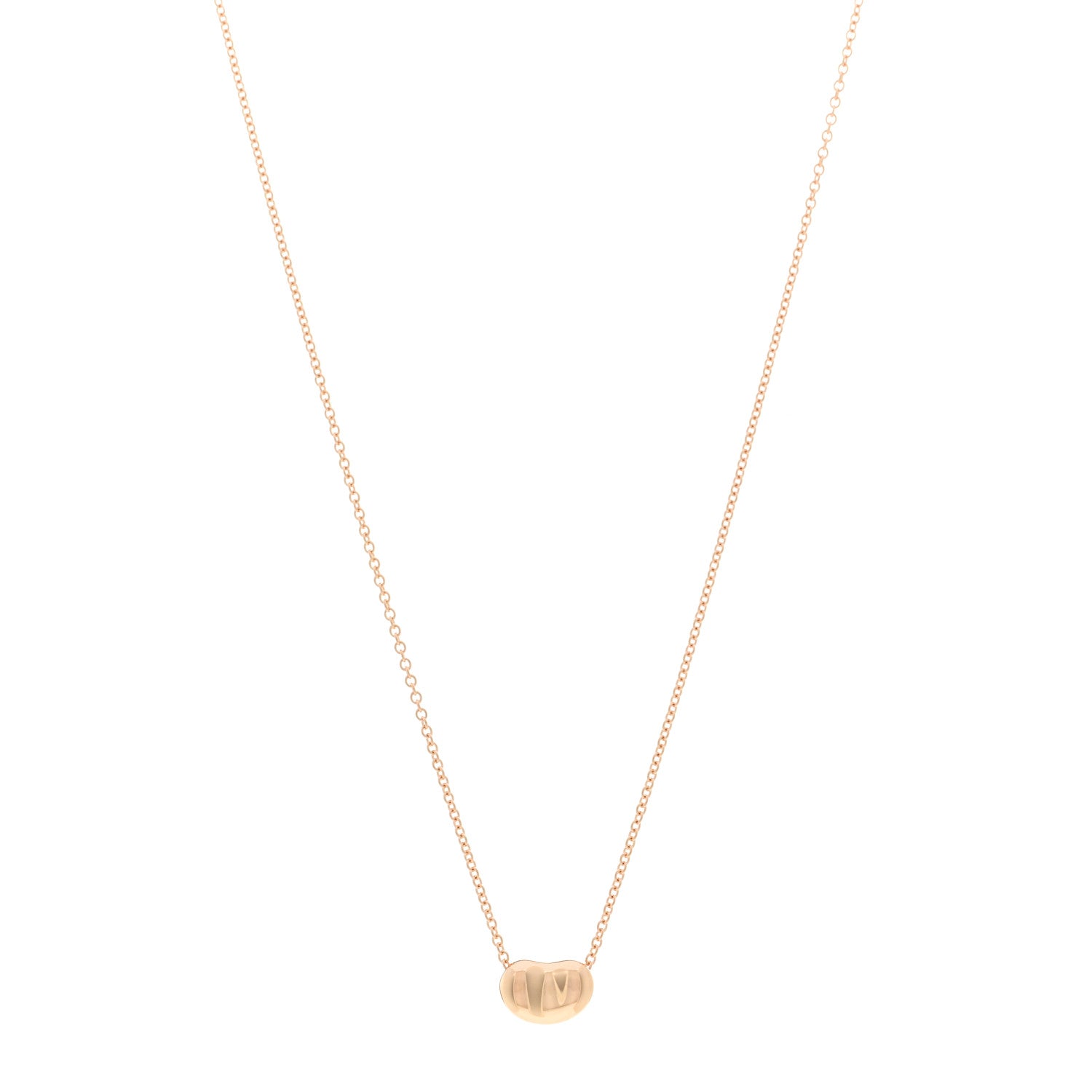 Tiffany 18K Rose Gold 9mm Elsa Peretti Bean Pendant Necklace 1 of 4