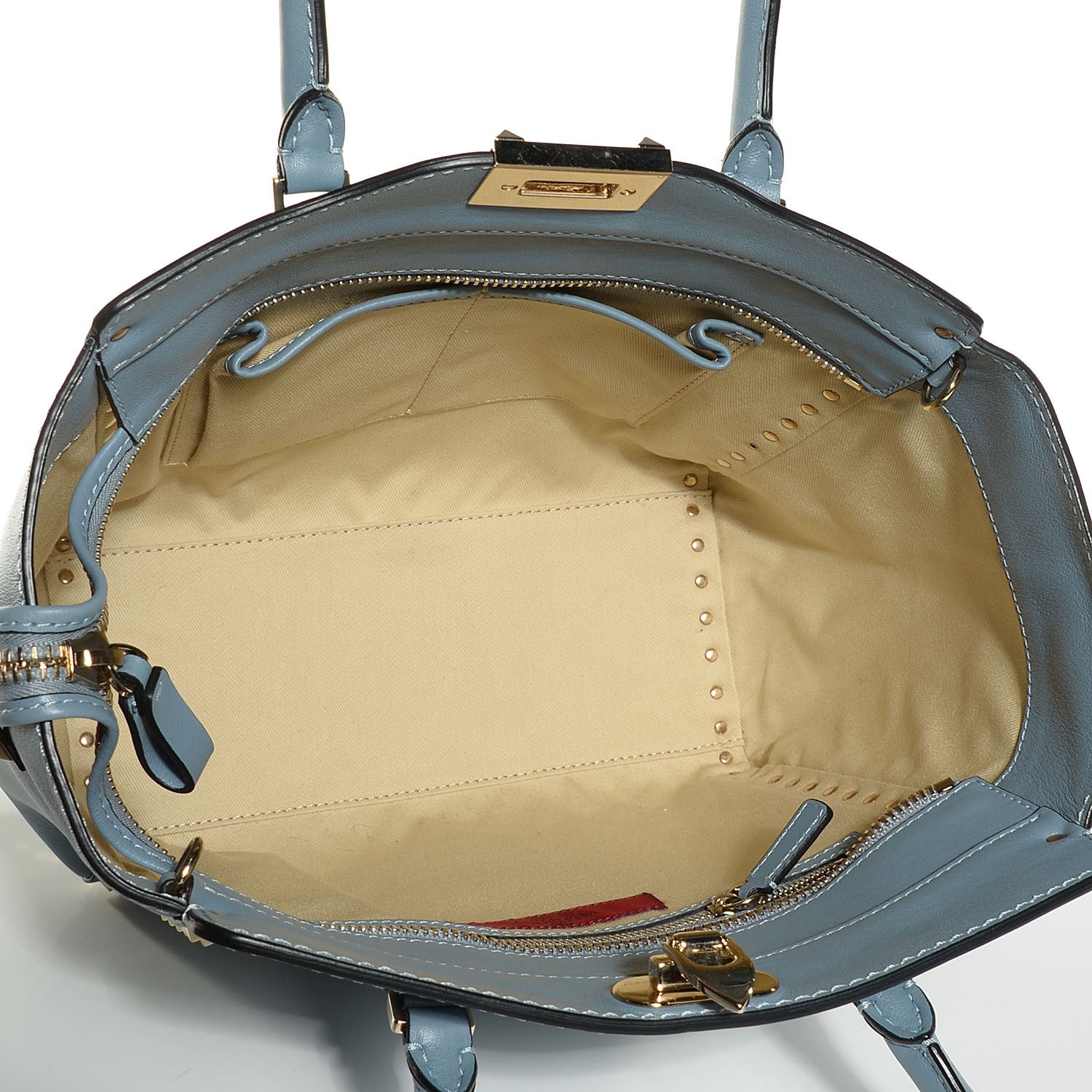Valentino Garavani Vitello Rockstud Double Handle Tote London Stone 5 of 10