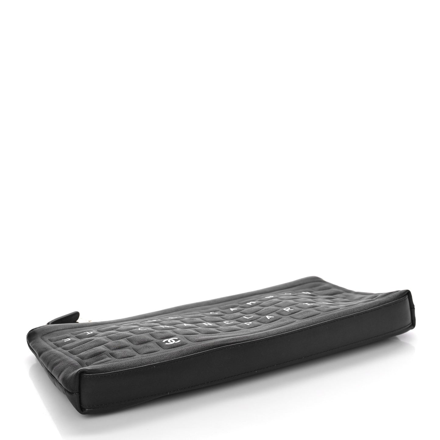 Metallic Calfskin Keyboard Pouch Black