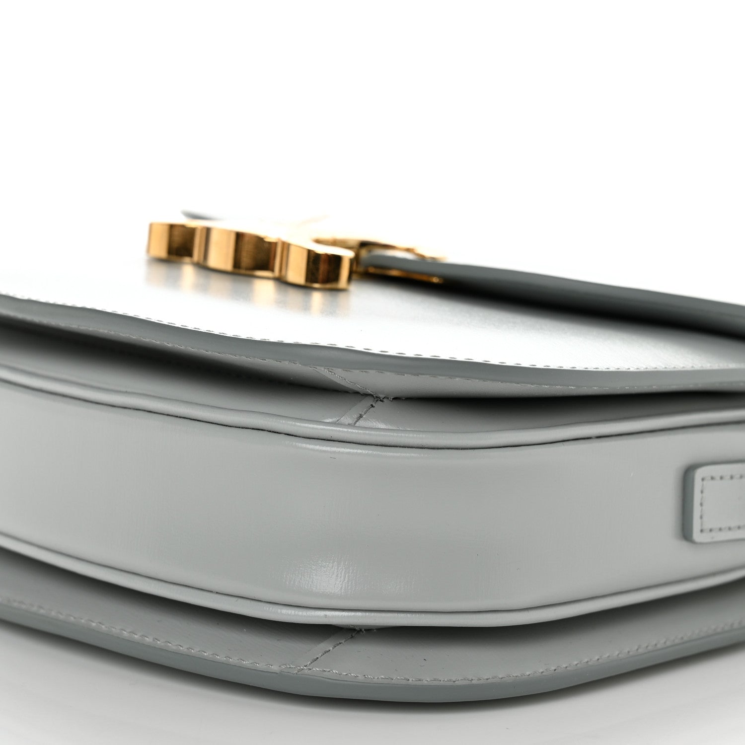 Celine Shiny Calfskin Besace Clea Triomphe Blue Gray 9 of 10