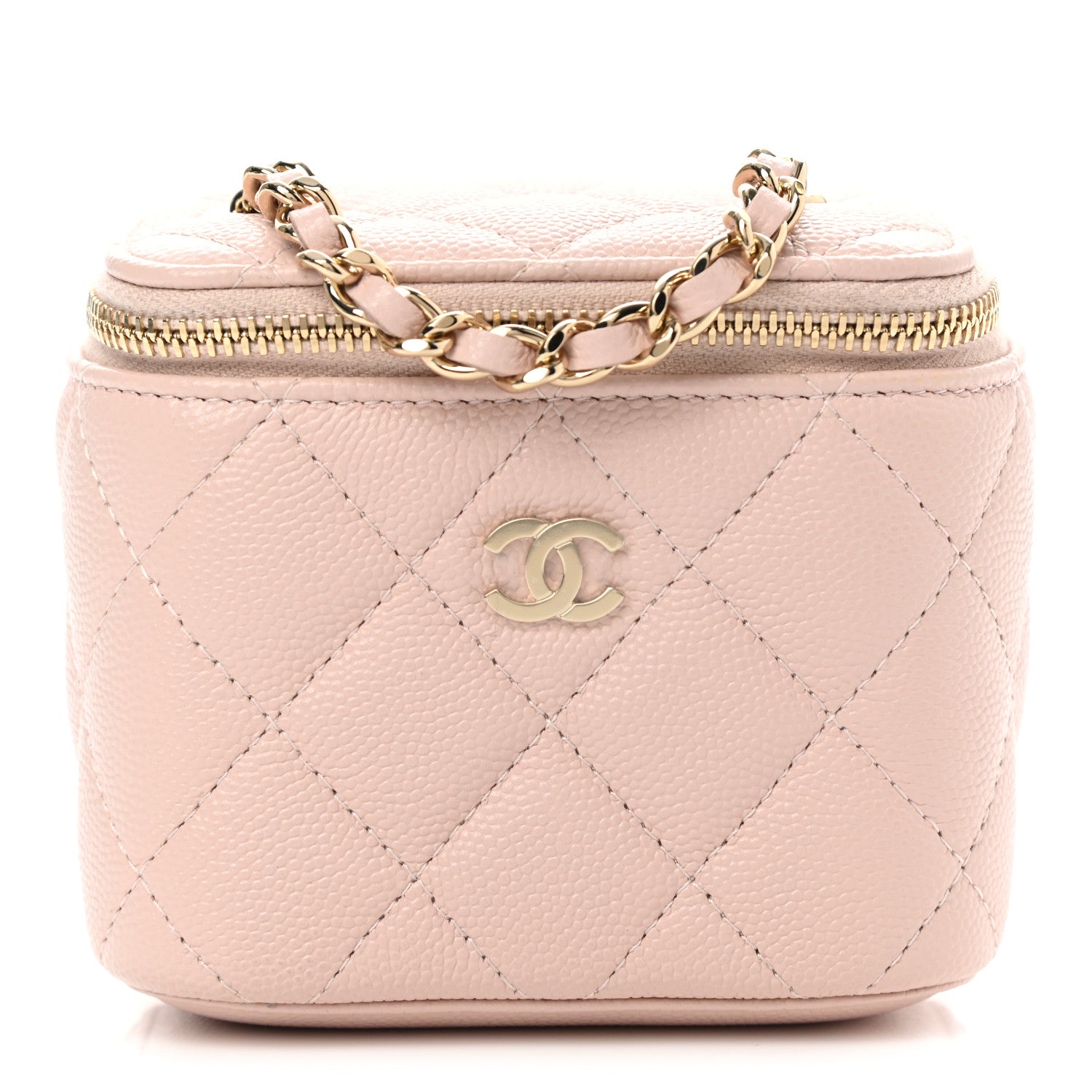 Chanel Caviar Quilted Mini Vanity Case With Chain Light Pink 1 of 9