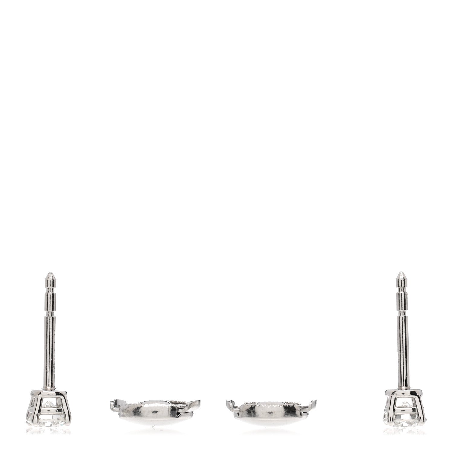 Tiffany Platinum Diamond .50ctw Solitaire Earrings 3 of 5