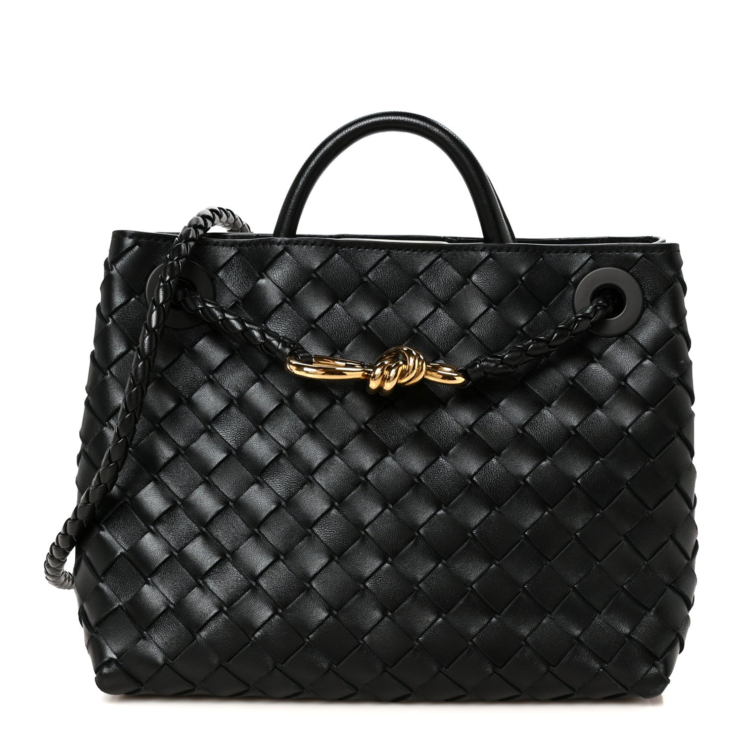 Bottega Veneta Nappa Intrecciato Small Andiamo Shoulder Bag Black 1 of 10