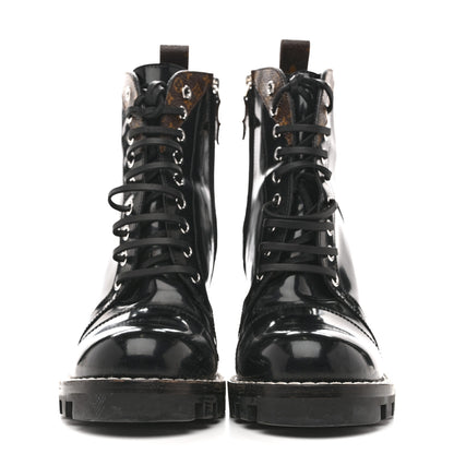 Louis Vuitton Glazed Calfskin Monogram Star Trail Ankle Boots 39 Black 3 of 13