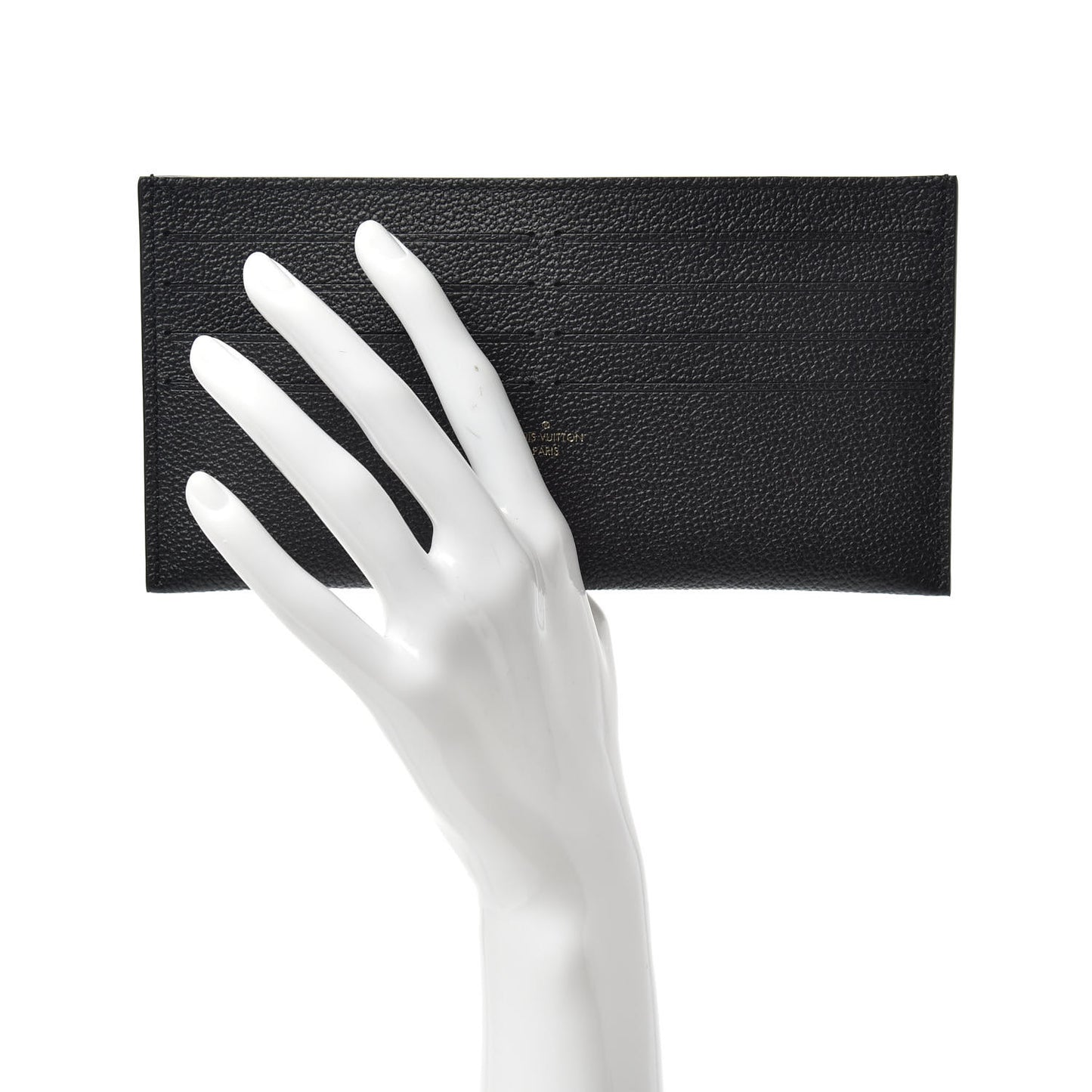 Calfskin Felicie Chain Wallet Card Holder Insert Black