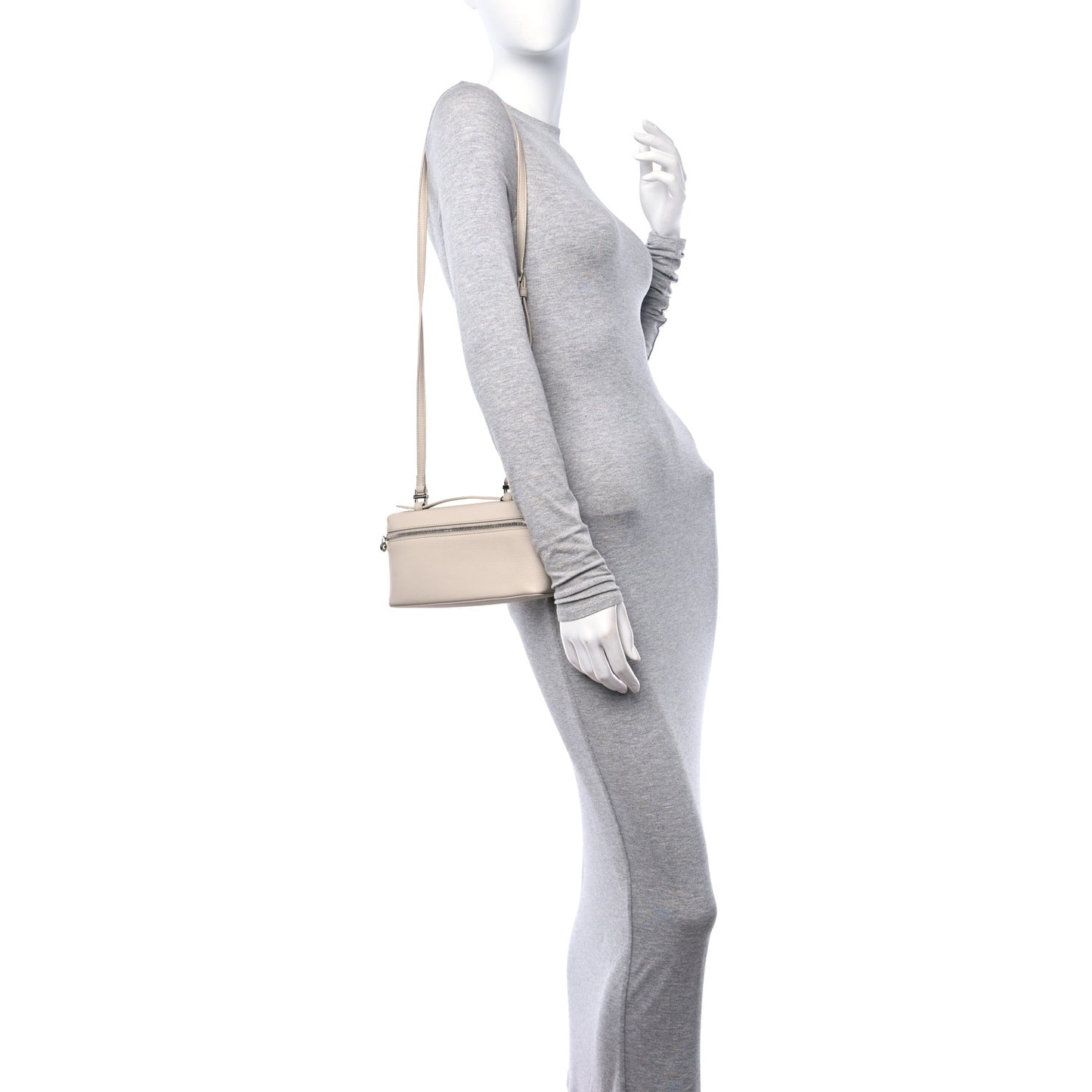 Grained Calfskin L19 Extra Pocket Pouch Light Travertine