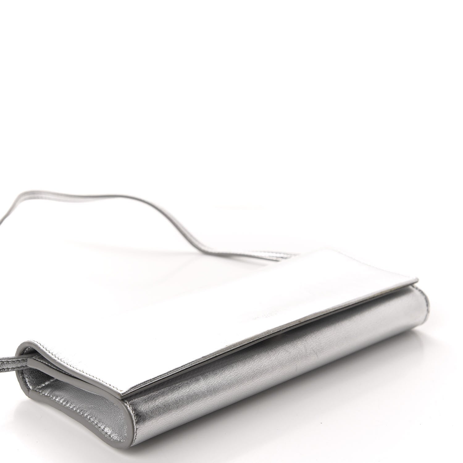 Saint Laurent Nappa Silk Fetiche Clutch Argento 4 of 11
