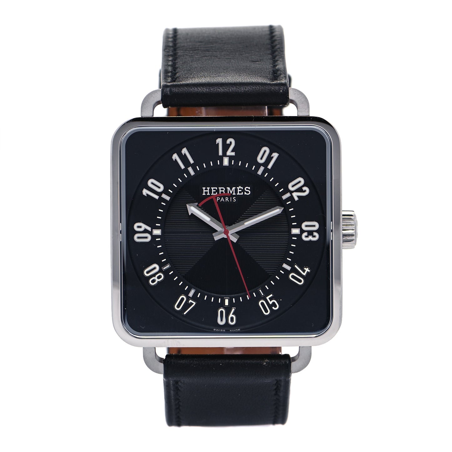 Stainless Steel Barenia 38mm Carre H Automatic Watch Noir
